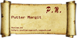 Putter Margit névjegykártya